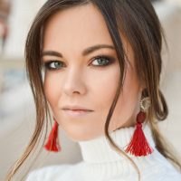 Red tassel earrings